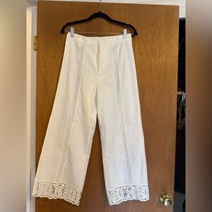 Zara White Crochet Pants size M new without tags